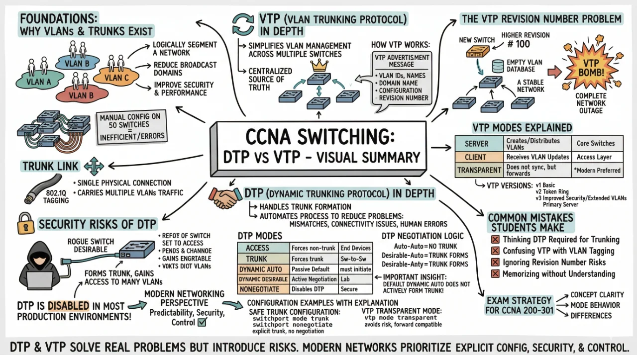 CCNA Switching Simplified: Complete Guide to DTP and VTP