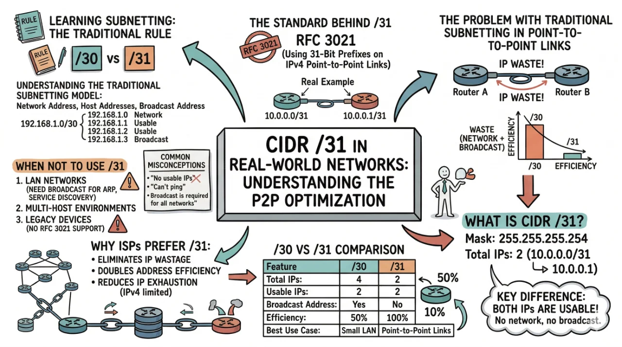 How ISPs Save Thousands of IPs Using /31 Subnetting